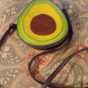 Sleepyville Critters brown yellow green avocado shoulder bag handbag purse